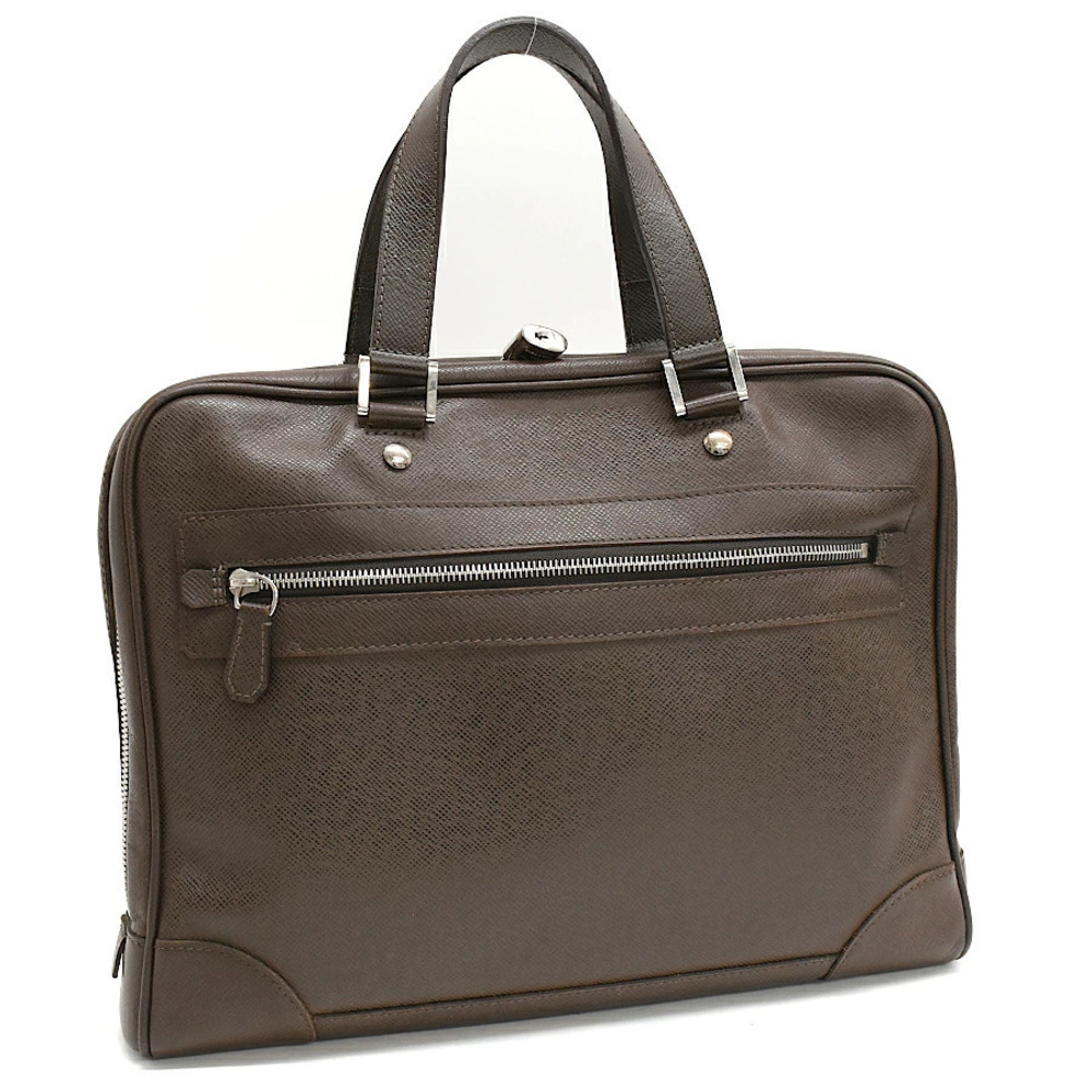 Louis Vuitton Igor Briefcase Business Bag Taiga Grizzly Brown
